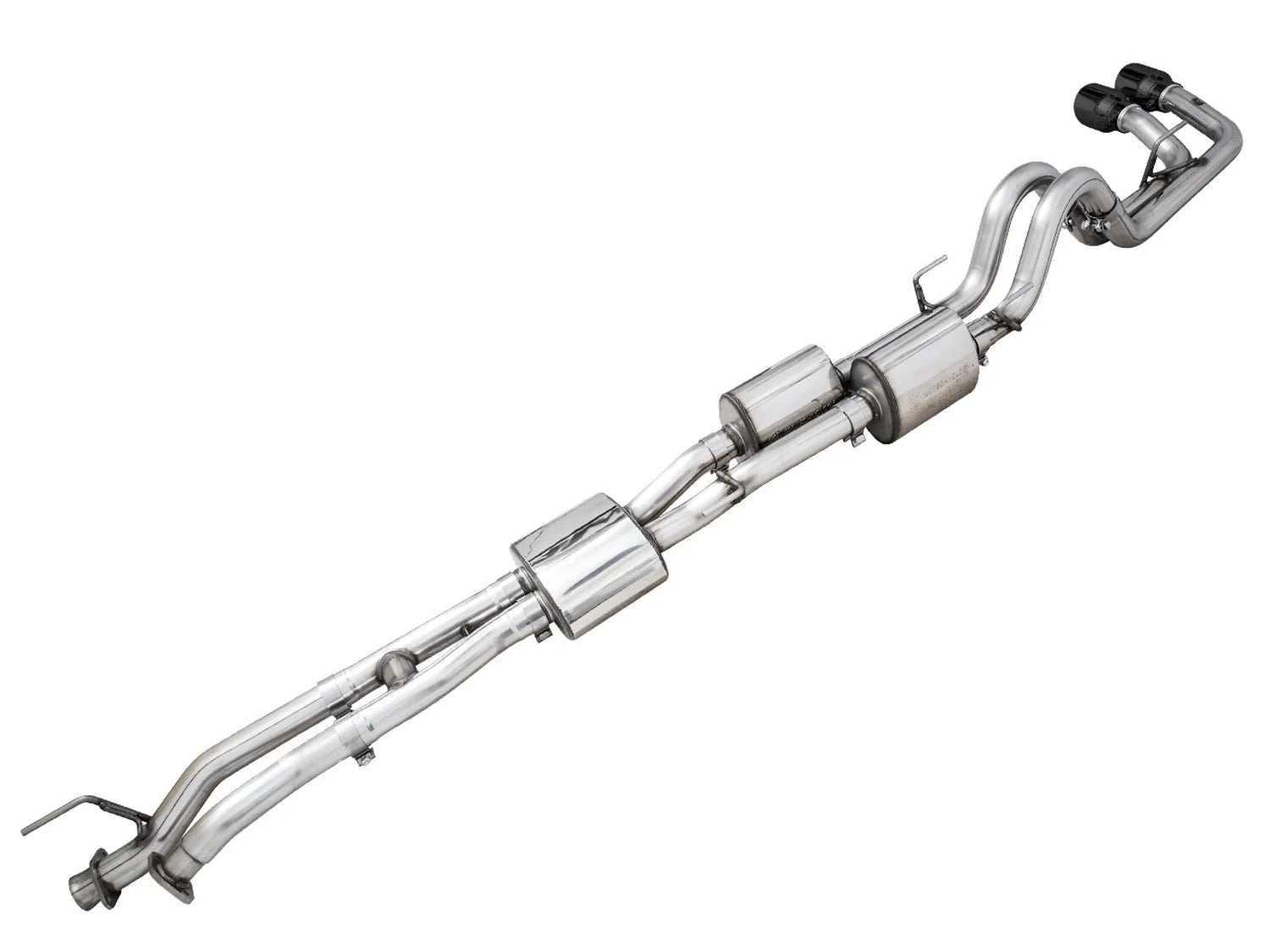 2016-23 Toyota Tacoma AWE 0FG Dual Exhaust w/ BashGuard, Diamond Black Tips