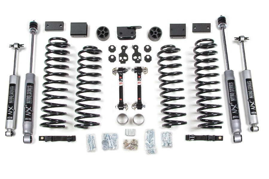 Jeep Wrangler JK 4-Door BDS Suspension 3in Lift Kit - NX2 Nitro Shocks, Fixed Links