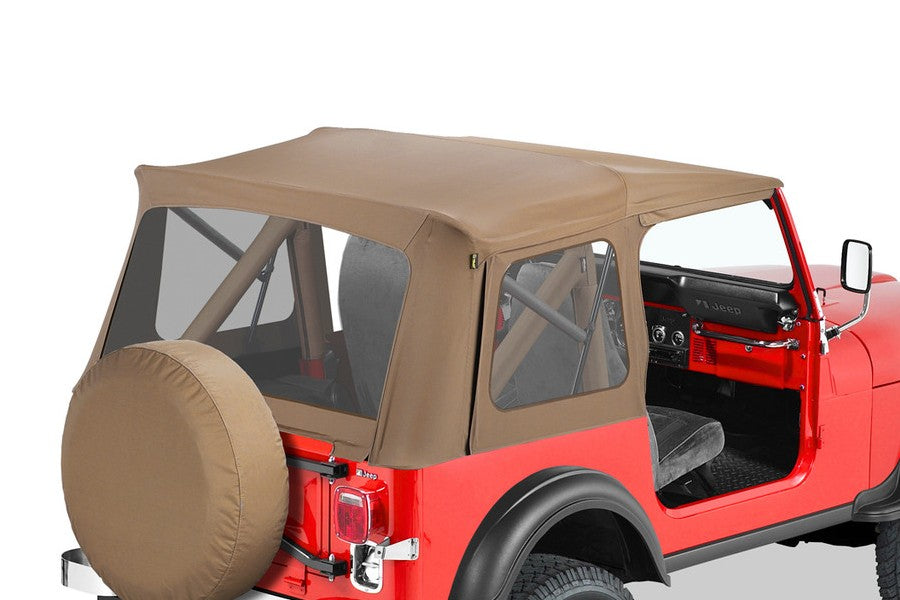 Bestop Supertop Classic Squareback Soft Top Tan w/ Clear Windows - CJ7/YJ