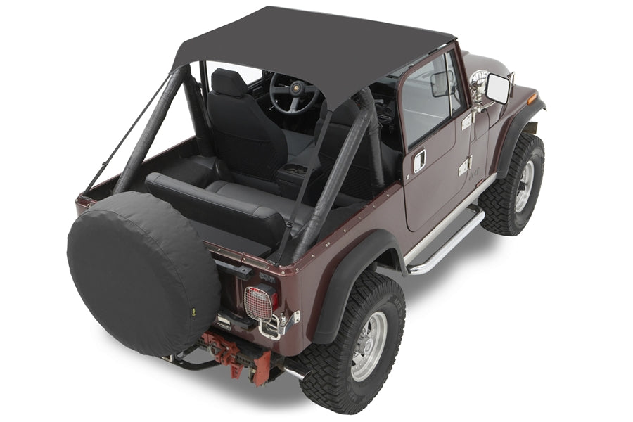Jeep Wrangler YJ & CJ Bestop Traditional Bikini Top, Black Crush