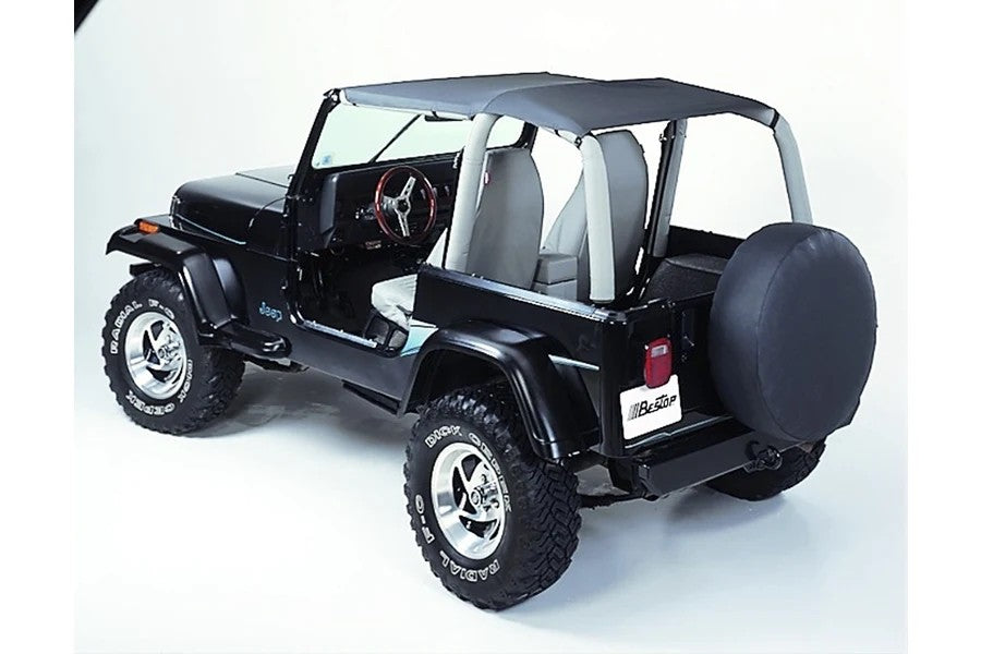 Jeep Wrangler YJ Bestop Strapless Extended Safari Style Bikini Top - Black Denim