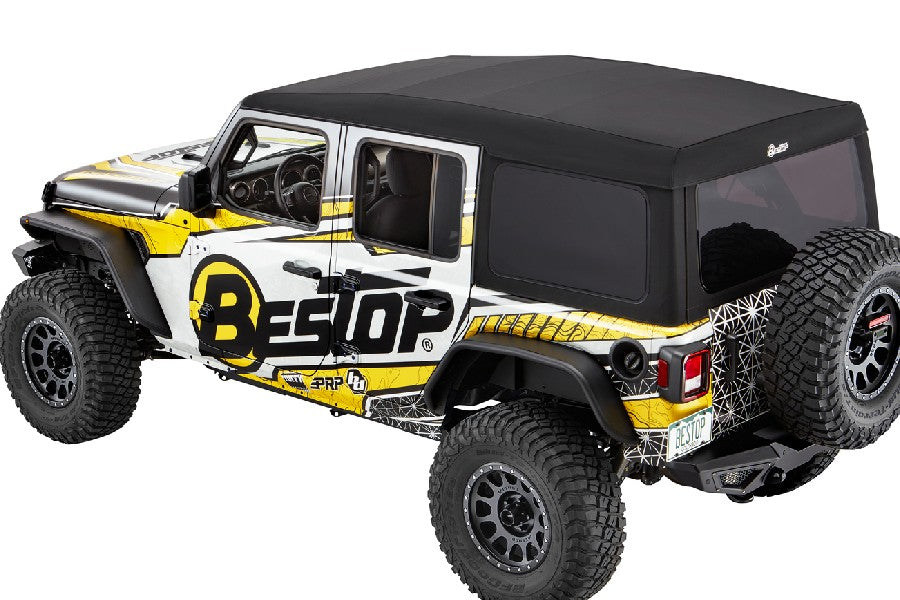 Jeep Wrangler JL 4-Door Bestop Supertop Ultra Squareback Soft Top - Premium Black Twill