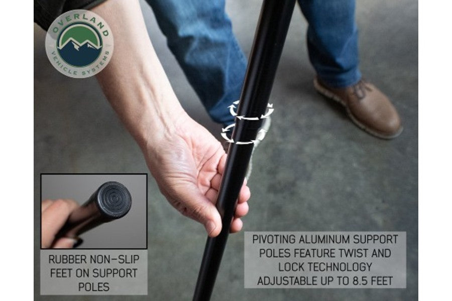 Overland Vehicle Systems Nomadic 270 Extended 3meters Poles, 6 Piece Kit