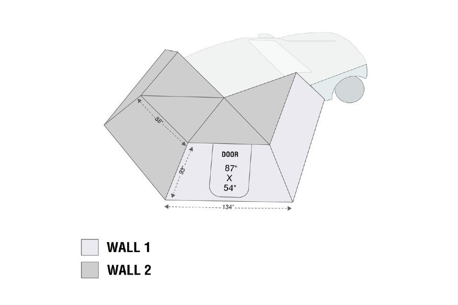Overland Vehicle Systems Nomadic 270LT Awning Walls Kit - Passenger Side