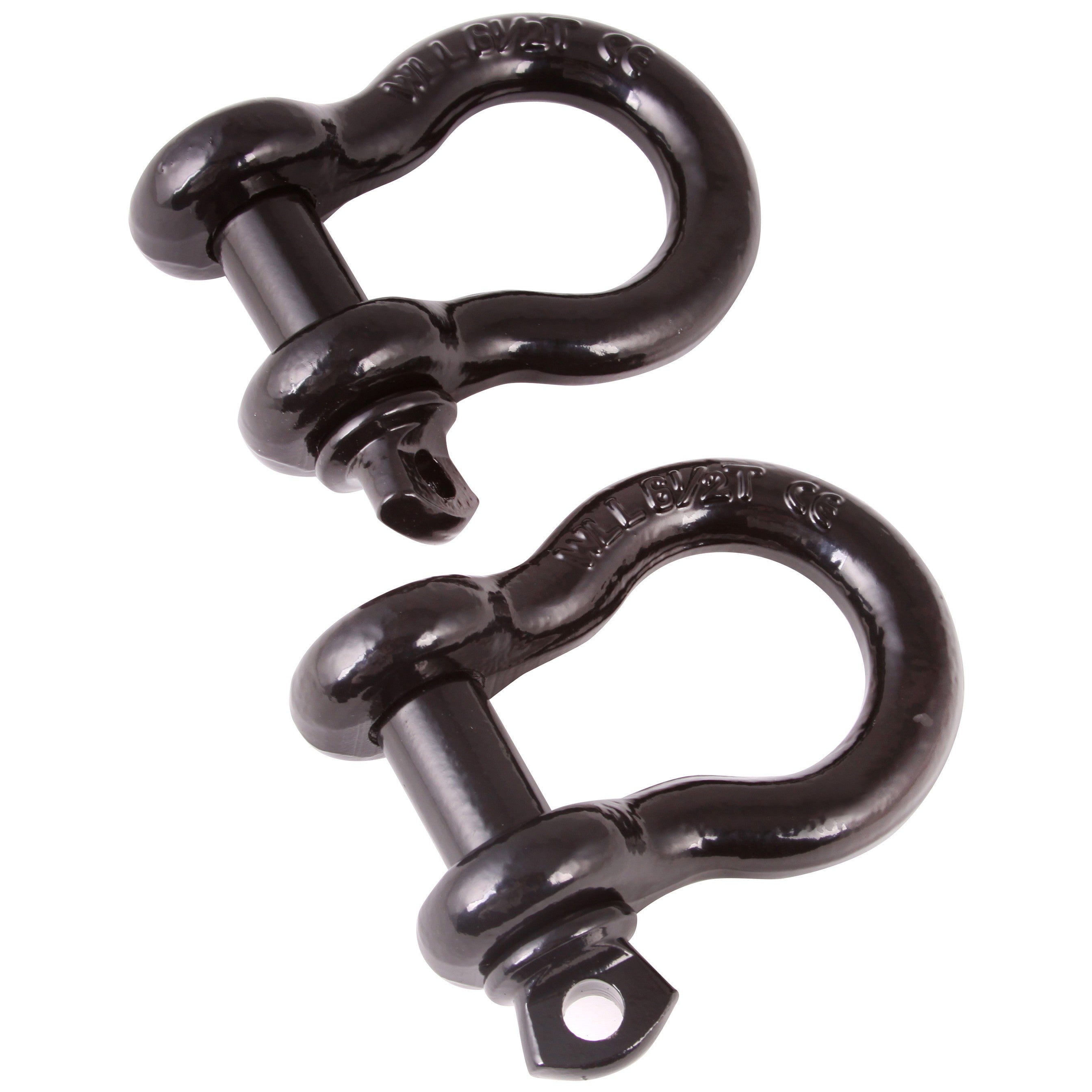Rugged Ridge D-Ring Shackles, 3/4in Black - Pair