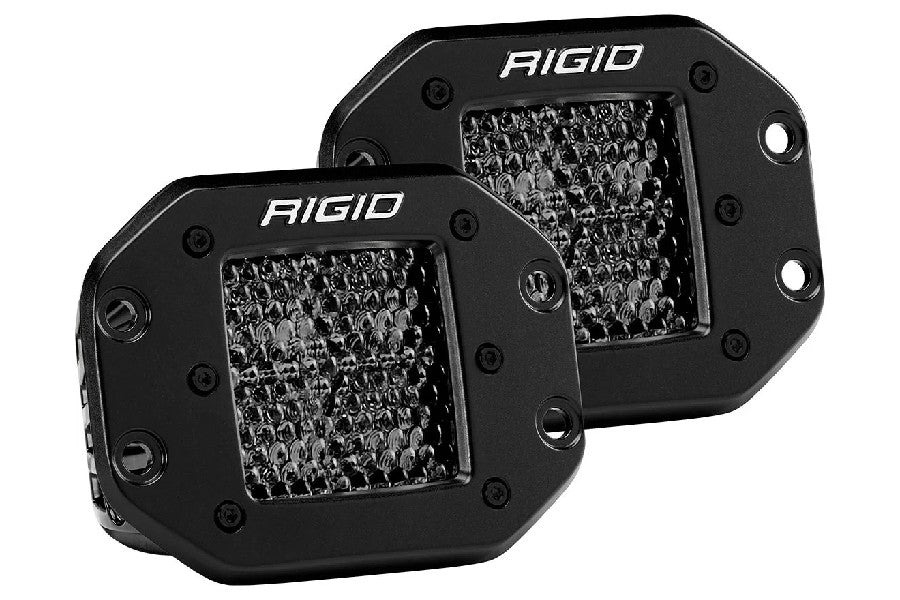 Rigid Industries D-Series Midnight Pro Spot Diffused LED Lights, Flush Mount - Pair