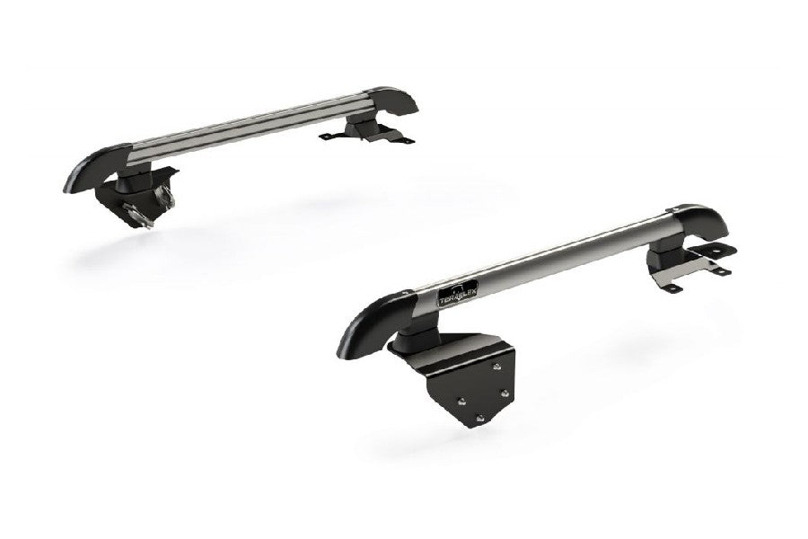 Jeep Wrangler JK 2-Door Teraflex Nebo Roof Rack Main Rail Kit, Silver