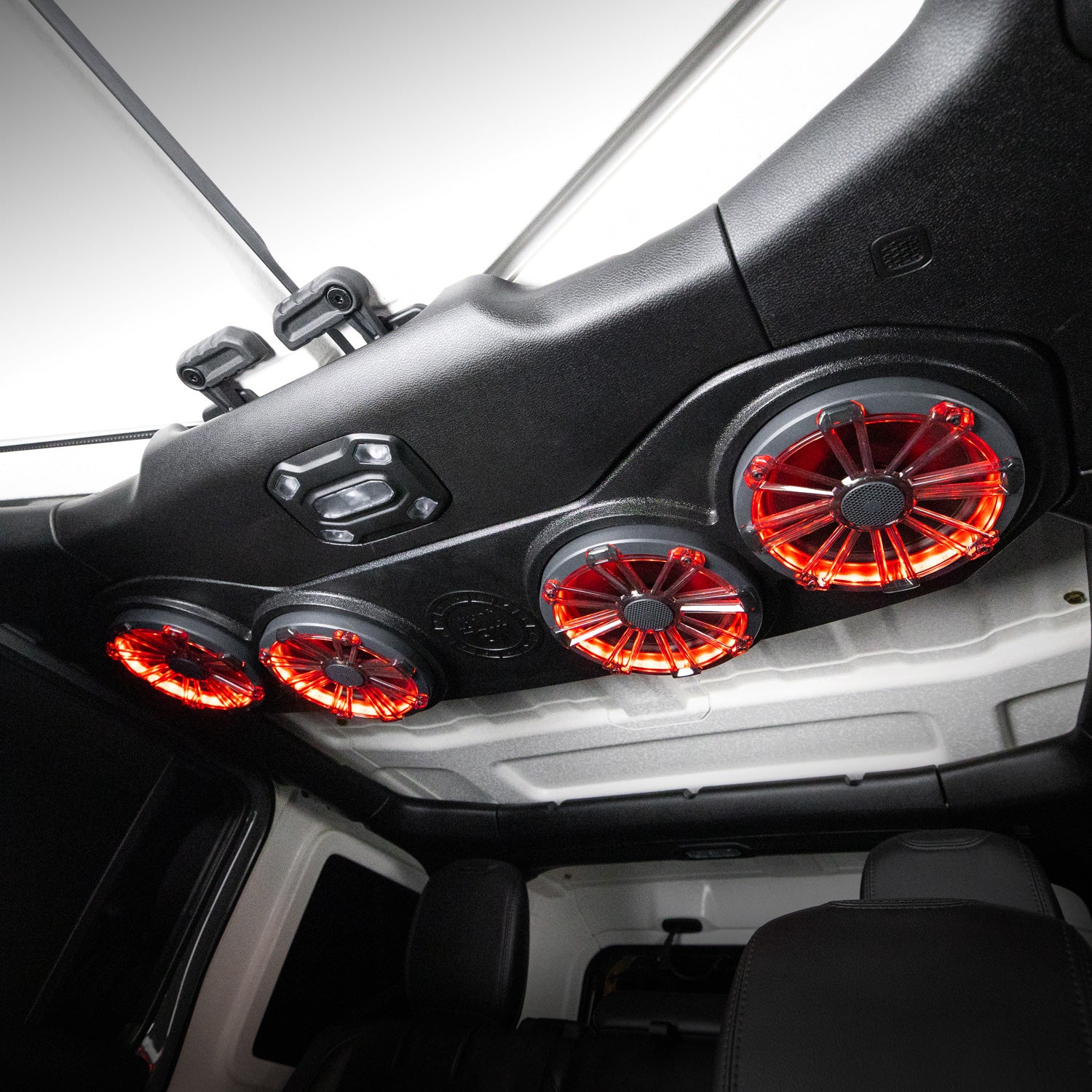 Jeep Wrangler JL 2018-2023 & Gladiator JT 2020-2023, MB Quart Tuned Rear Overhead Soundbar, Four 8 Inch Coaxial Speakers, RGB LED, view 8