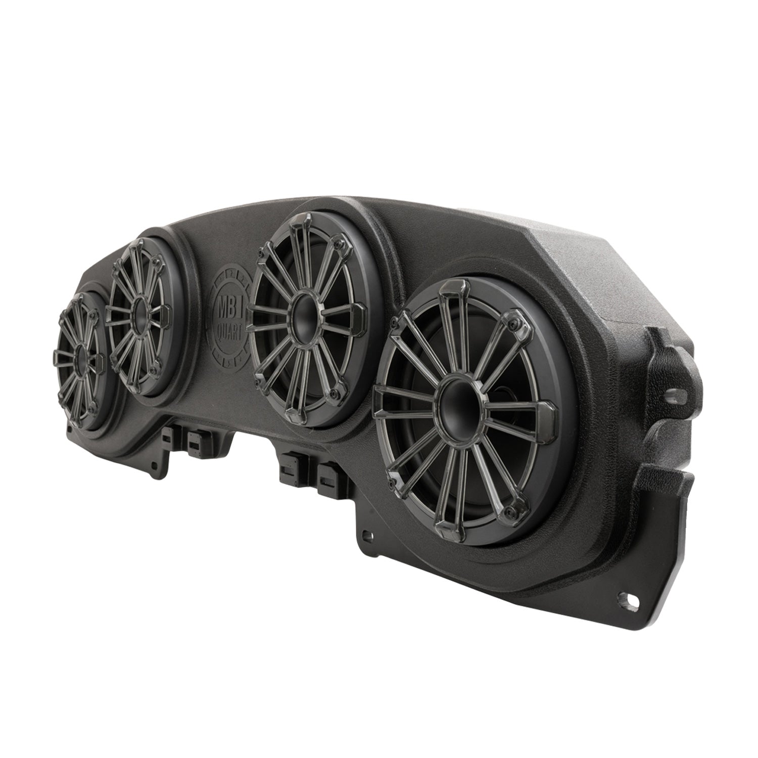 Jeep Wrangler JL 2018-2023 & Gladiator JT 2020-2023, MB Quart Tuned Rear Overhead Soundbar, Four 8 Inch Horn Speakers, RGB LED
