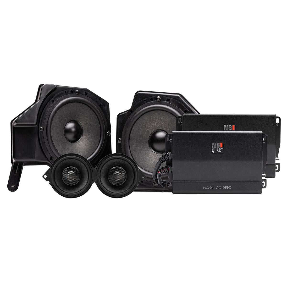Jeep Wrangler JL 2018-2026 & Gladiator JT 2020-2026, MB Quart Stage 4 800 Watt Four Speaker Audio System, For OEM Source Unit