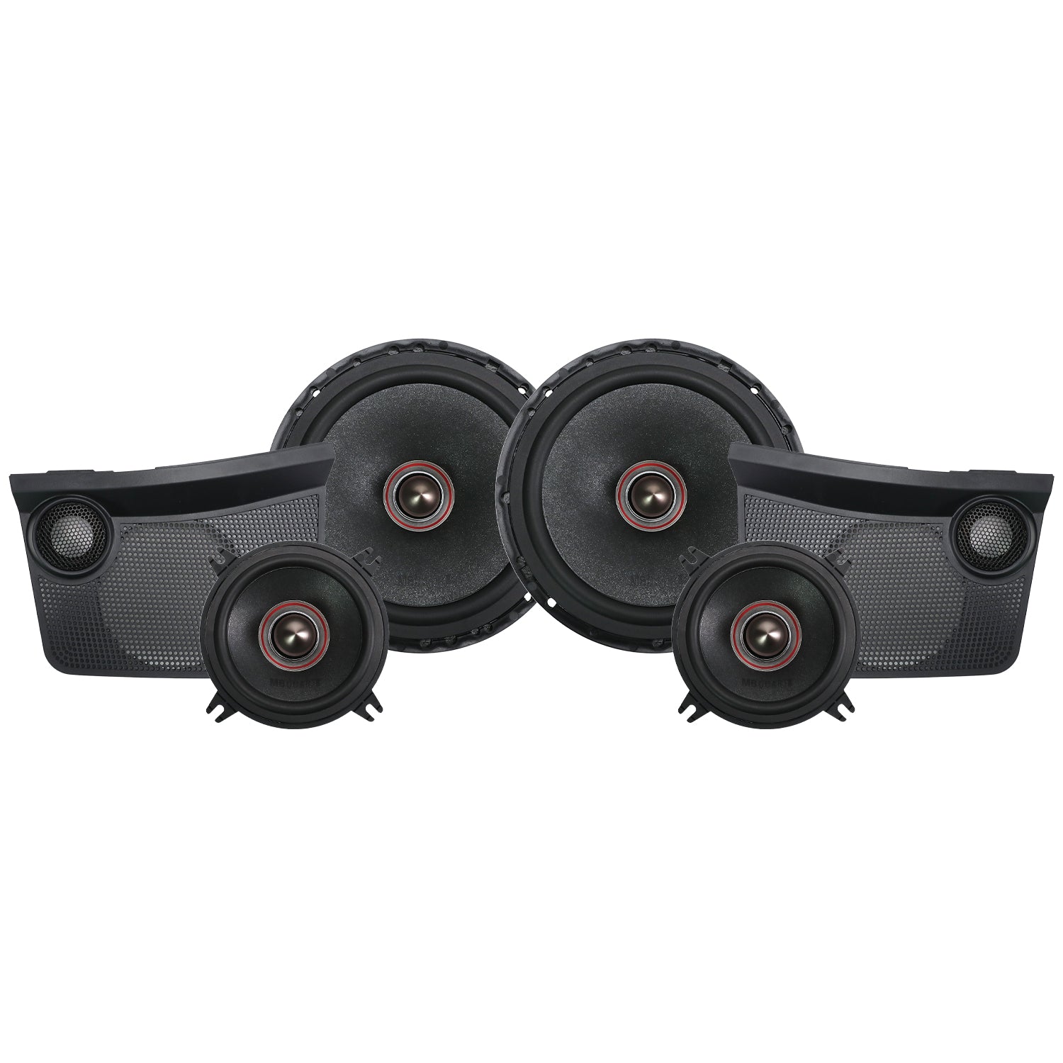 Ford Bronco 2021-2026, MB Quart Tuned Front Dash 3-Way Component Speakers, 6.5 and 4 Inch