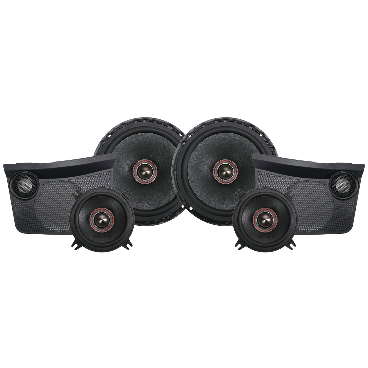 Ford Bronco 2021-2026, MB Quart Tuned Front Dash 3-Way Component Speakers, 6.5 and 4 Inch