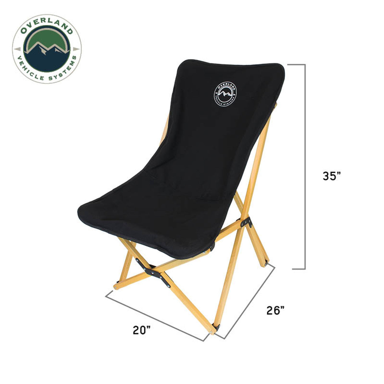 Overland Vehicle Systems Kick It Camp Chair - Wood Base & Storage Bag