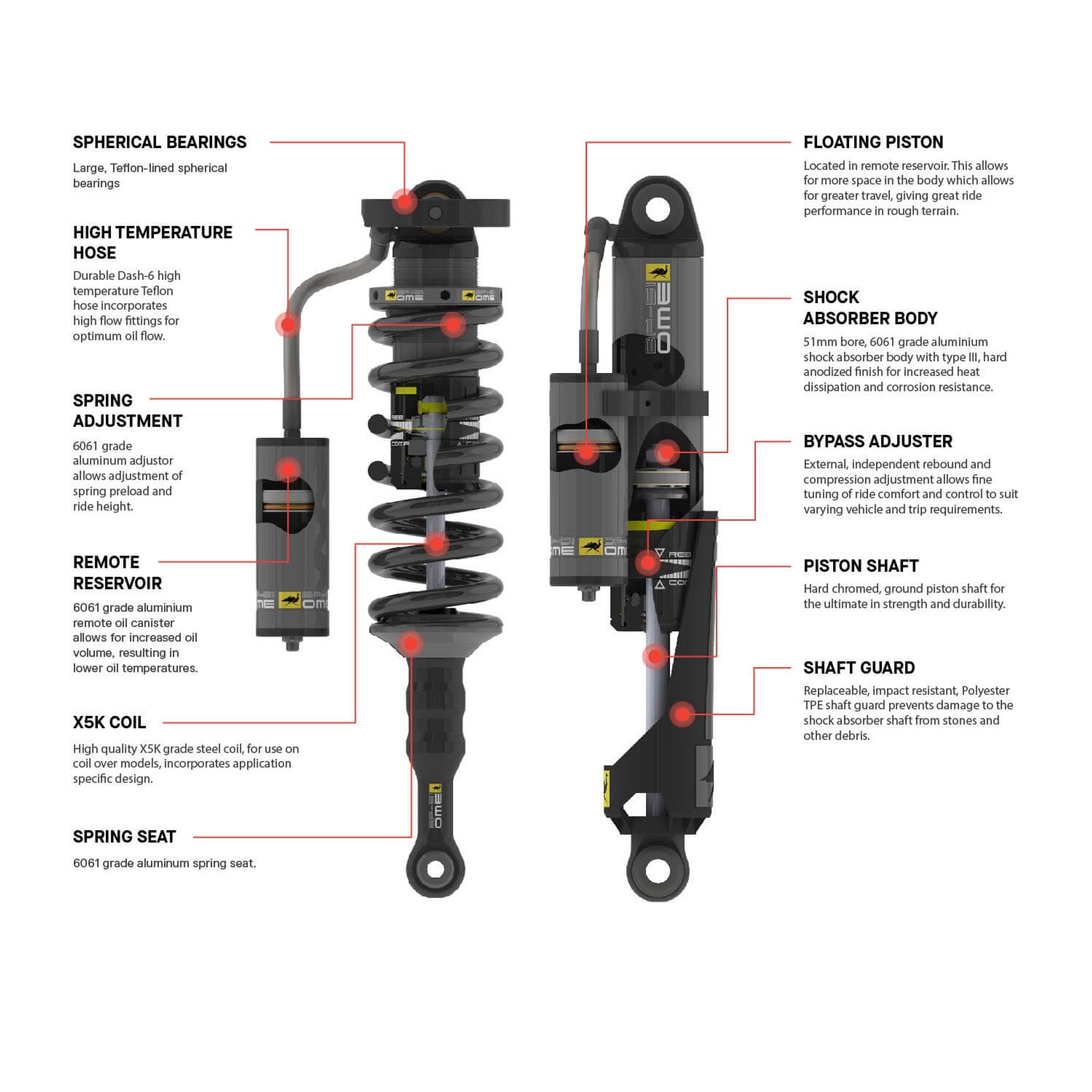 2010-23 Toyota 4Runner Old Man Emu BP51 Kit - 2-2.5" Lift - 0-330 lb Load Front - 0 lb Load Rear