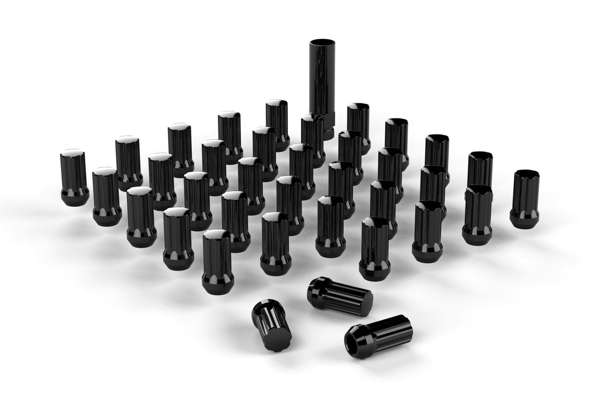 Jeep Wrangler JK 2007-2018, TeraFlex Spline Drive Lug Nut Kit, 9/16in x 18, Black, 36 Pieces