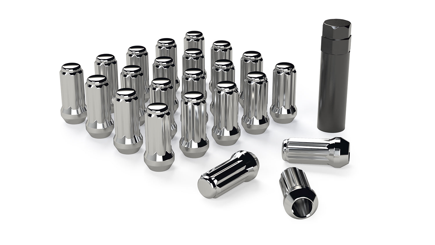 TeraFlex Spline Drive Lug Nut Kit, M14-1.5, Chrome, 23 Pieces