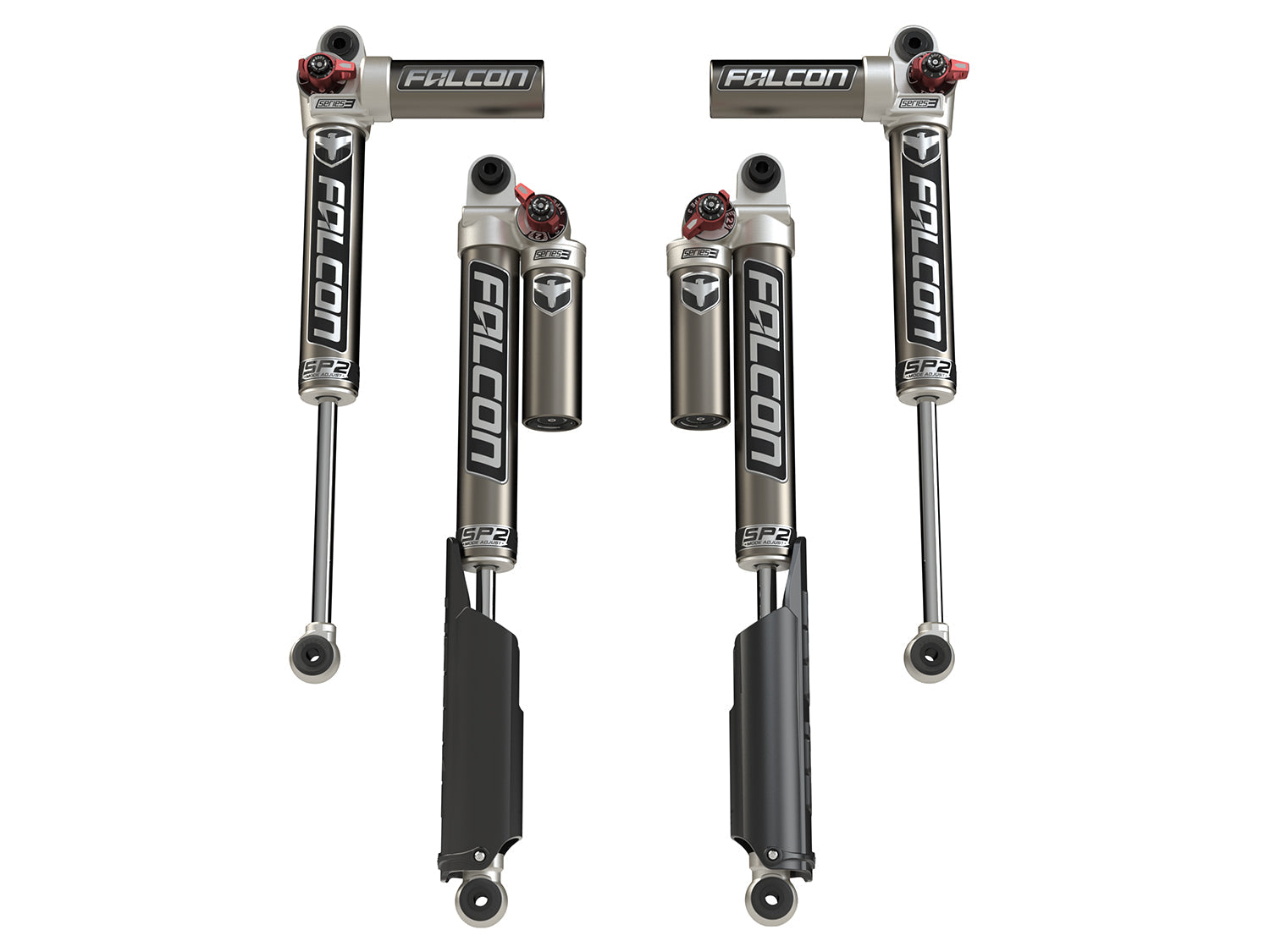 Jeep Wrangler JL 4-Door 2018-2026, Falcon SP2 3.3 Fast Adjust Piggyback Shock Kit, 0-1.5in Lift