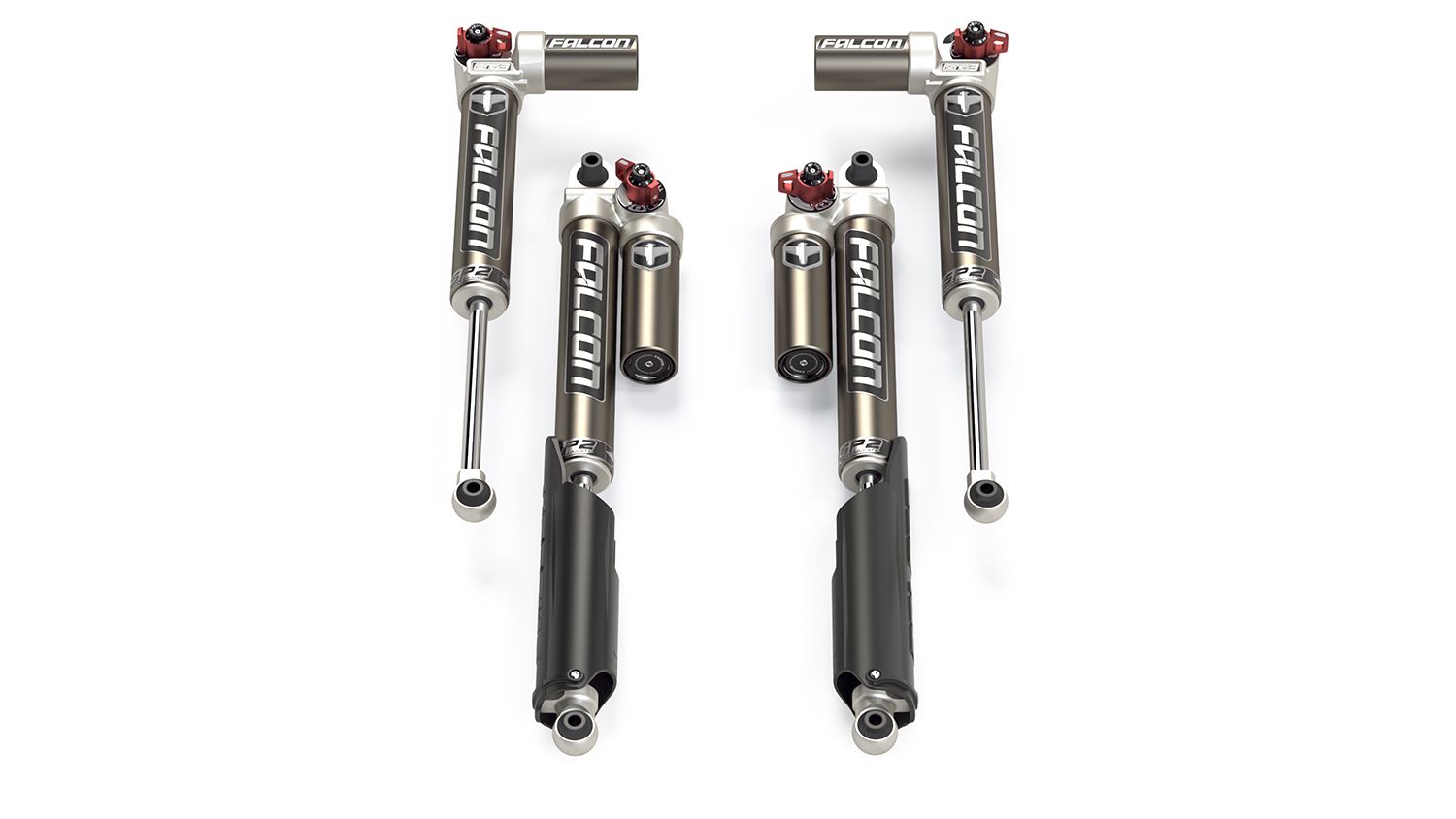 Jeep Wrangler JL 4-Door 2018-2026, Falcon SP2 3.3 Fast Adjust Piggyback Shock Kit, 0-1.5in Lift, EcoDiesel/4xe/Rubicon 392