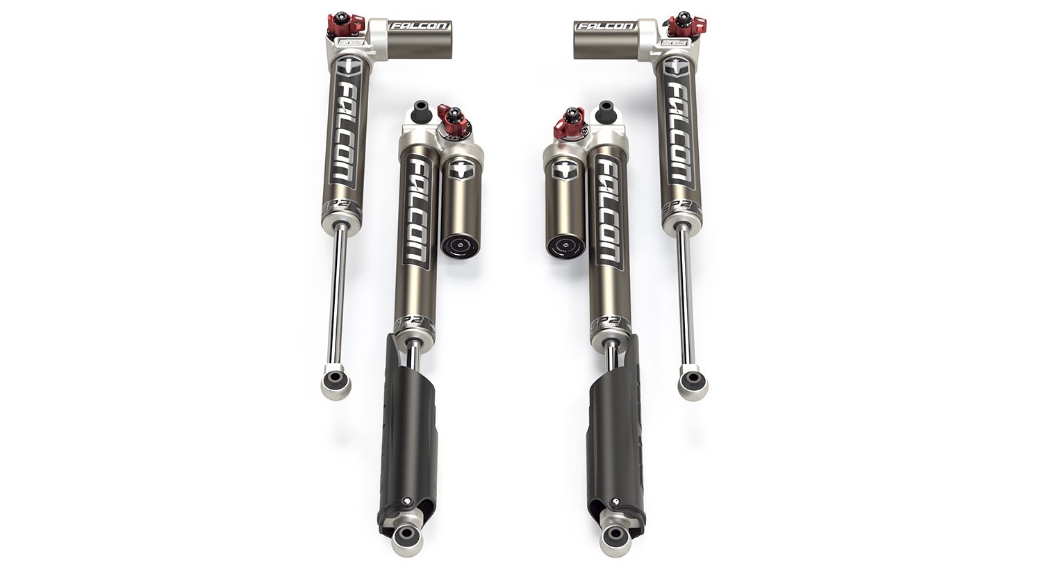 Jeep Wrangler JL 4-Door 2018-2026, Falcon SP2 3.3 Fast Adjust Piggyback Shock Kit, 2-4.5in Lift, EcoDiesel/4xe/Rubicon 392