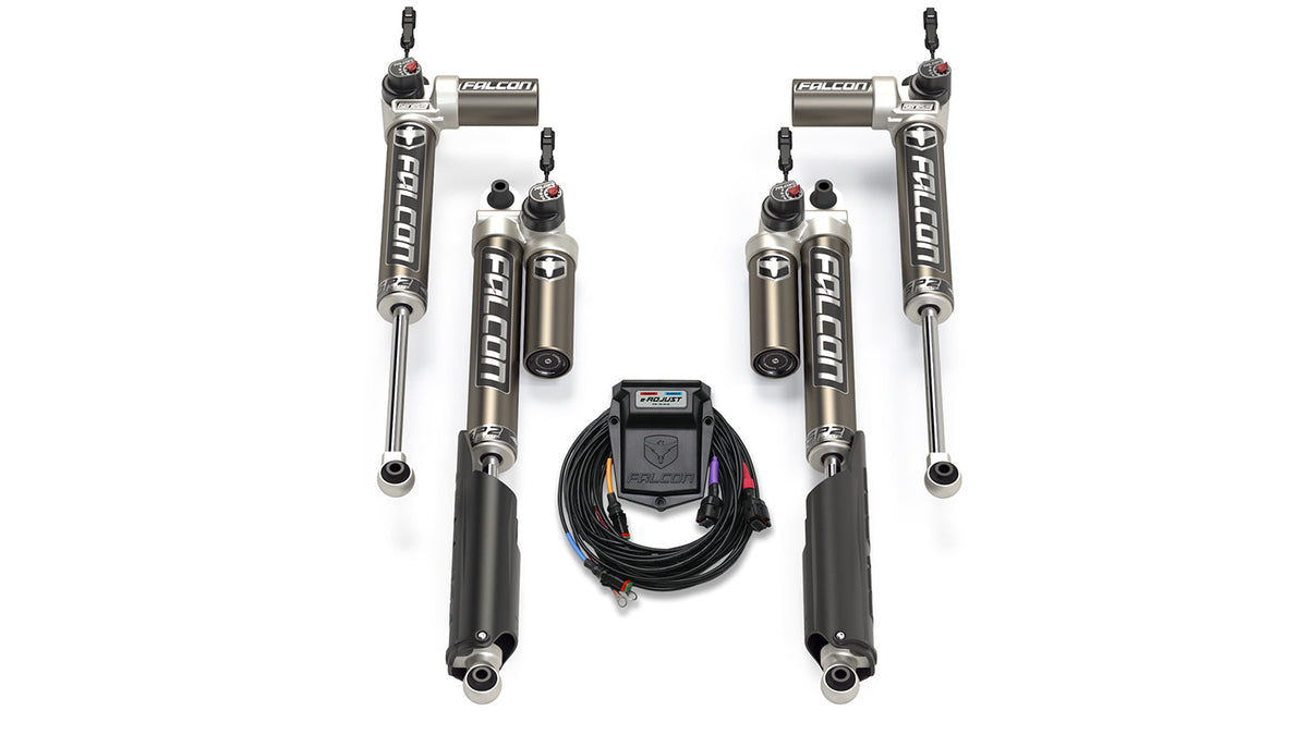 Jeep Wrangler JL 4-Door 2018-2026, Falcon SP2 3.5 e-Adjust Piggyback Shock Kit, 0-1.5in Lift, EcoDiesel/4xe/Rubicon 392