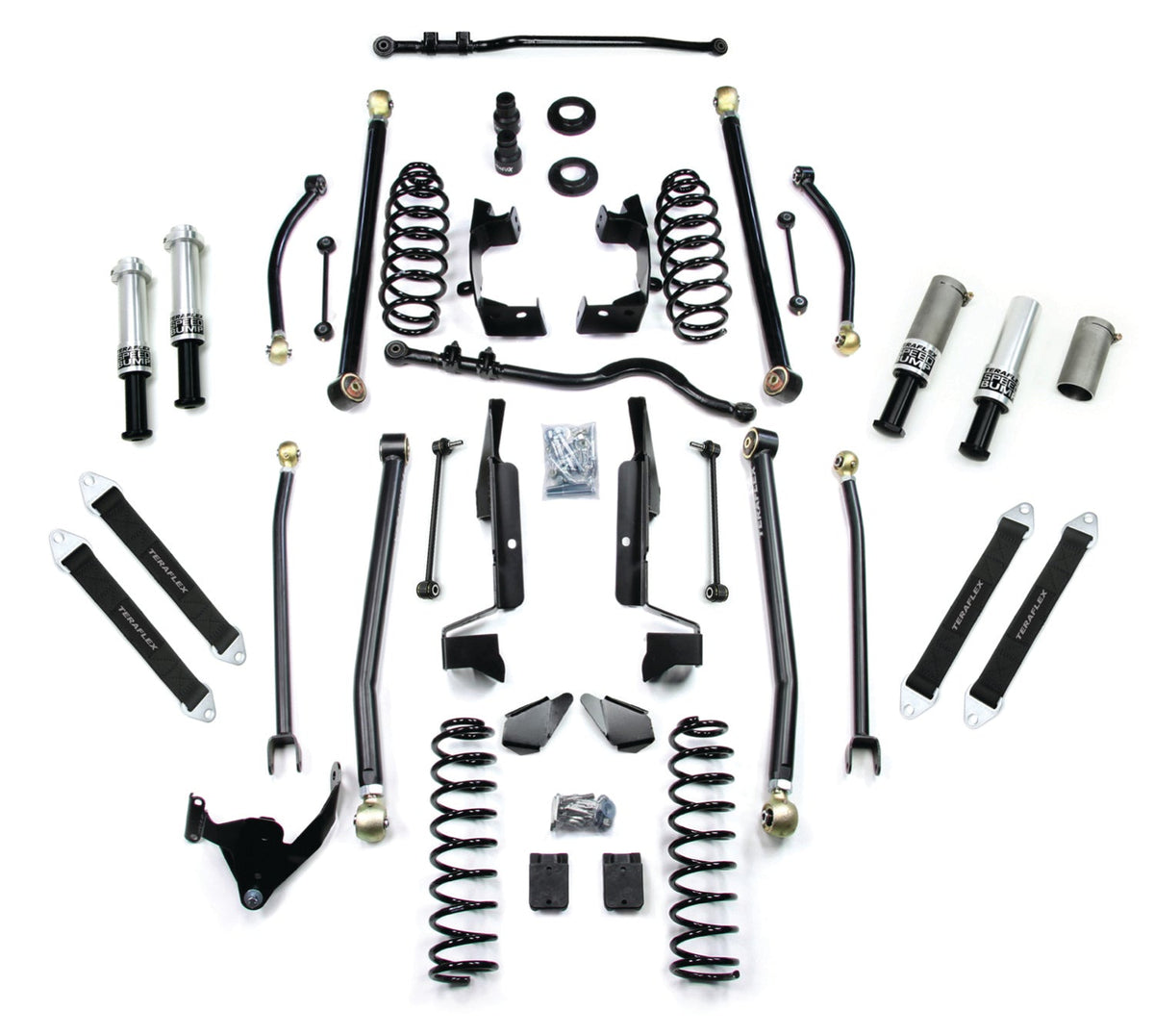 Jeep Wrangler JK 4-Door 2007-2018, TeraFlex 4in Alpine CT4 Prerunner Long Arm Suspension System, No Shocks