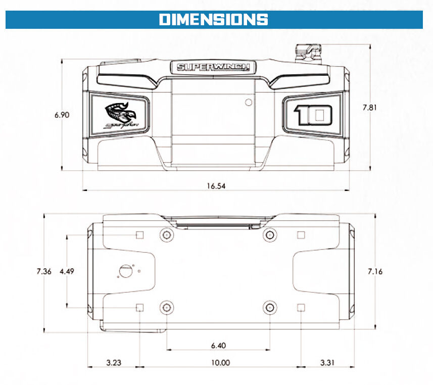 Superwinch Scorpion 10000 Winch, 10,000 lb, 12V DC, Synthetic Rope, view 22