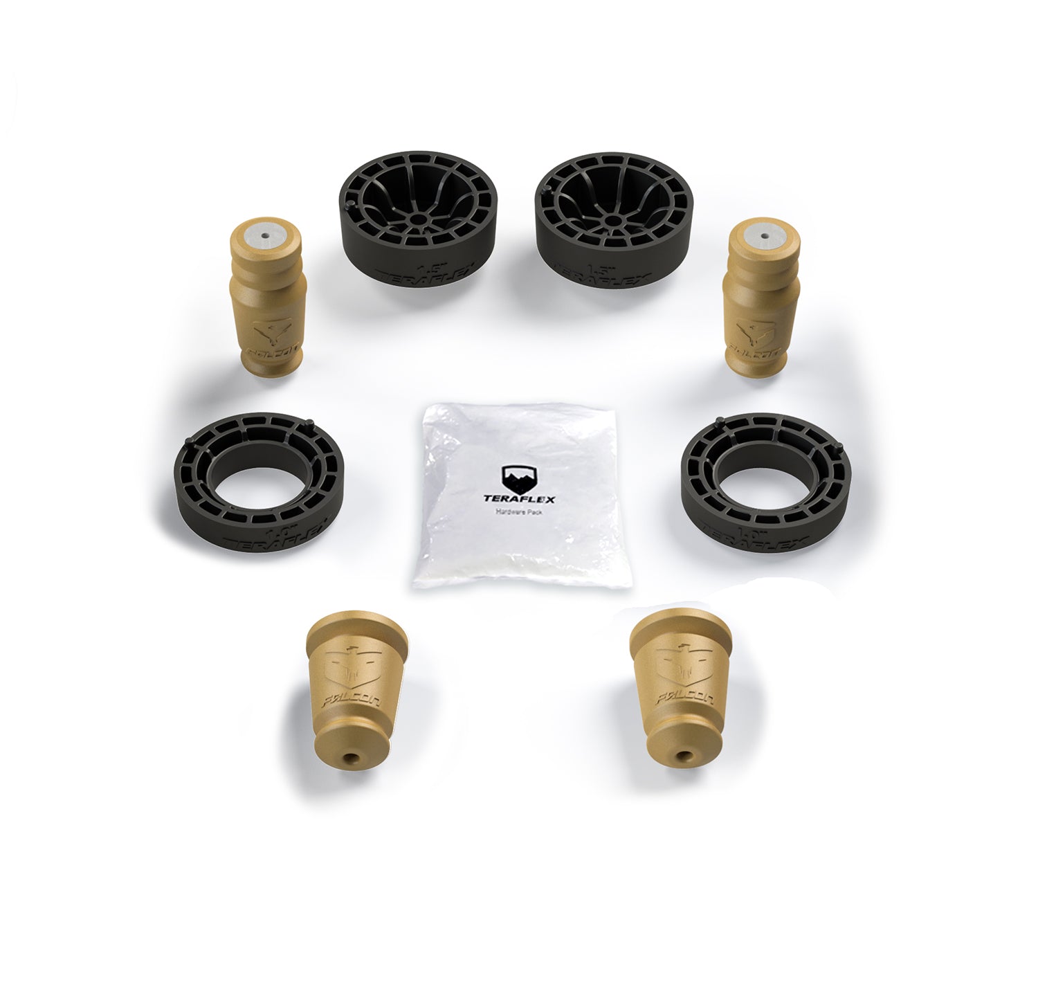 Jeep Wrangler JK/JL 2-Door 2007-2026, TeraFlex 1.5in Sport ST1 Spacer Lift System, No Shocks