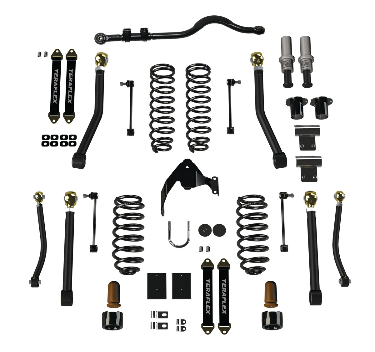 Jeep Wrangler JK 2-Door 2007-2018, TeraFlex 3in Alpine CT3 Outback Overland Short Arm Suspension System, No Shocks