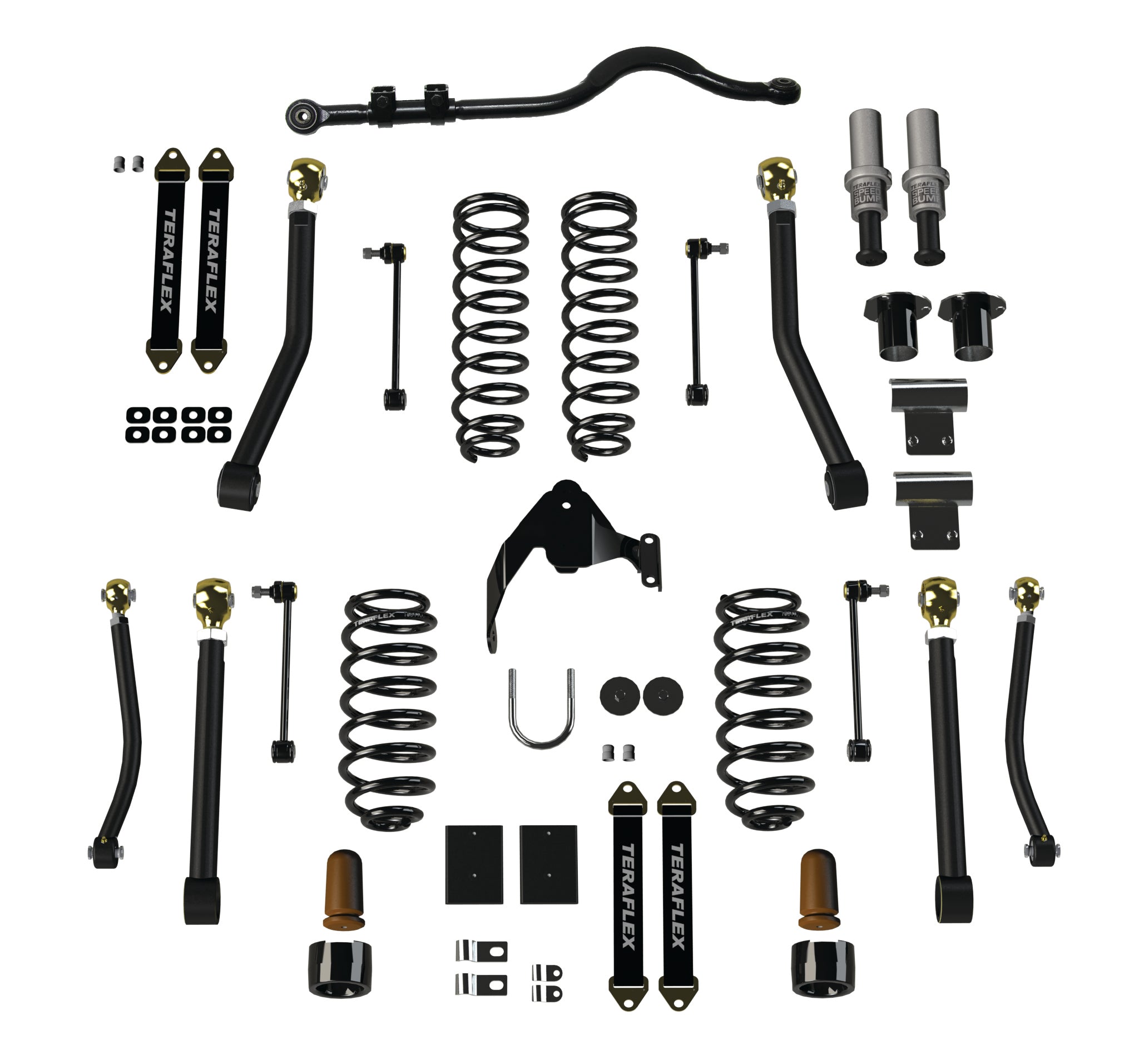 Jeep Wrangler JK 4-Door 2007-2018, TeraFlex 3in Alpine CT3 Outback Overland Short Arm Suspension System, No Shocks