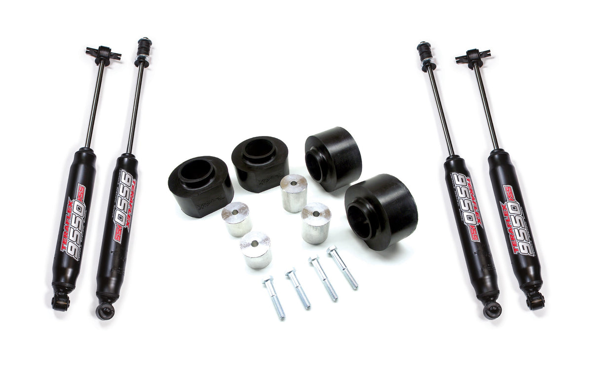 Jeep Wrangler TJ 1997-2006, TeraFlex 2in Performance Spacer Lift Kit with 9550 VSS Twin-Tube Shocks