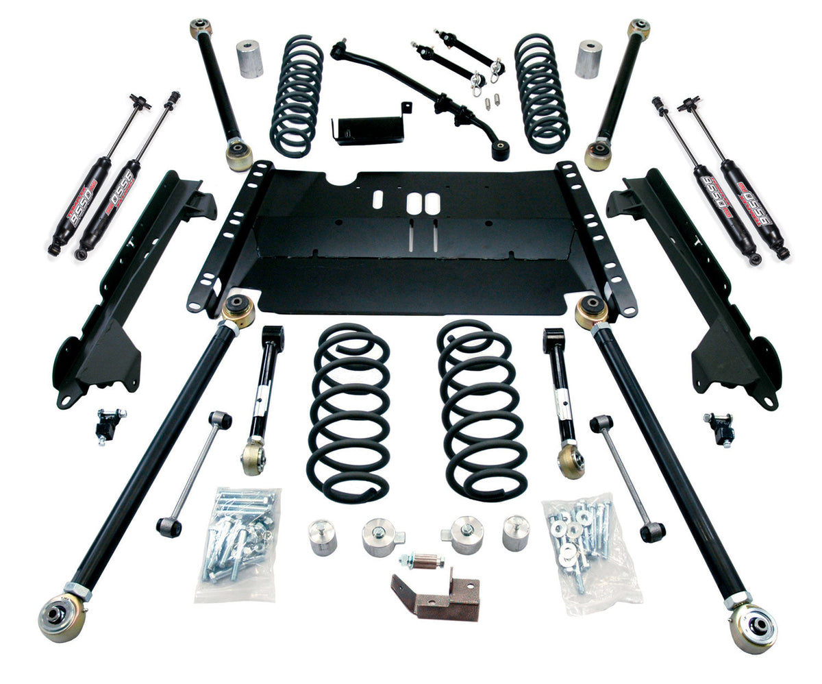 Jeep Wrangler TJ 1997-2006, TeraFlex SWB 3in Enduro LCG Long Arm Suspension System with 9550 VSS Twin-Tube Shocks