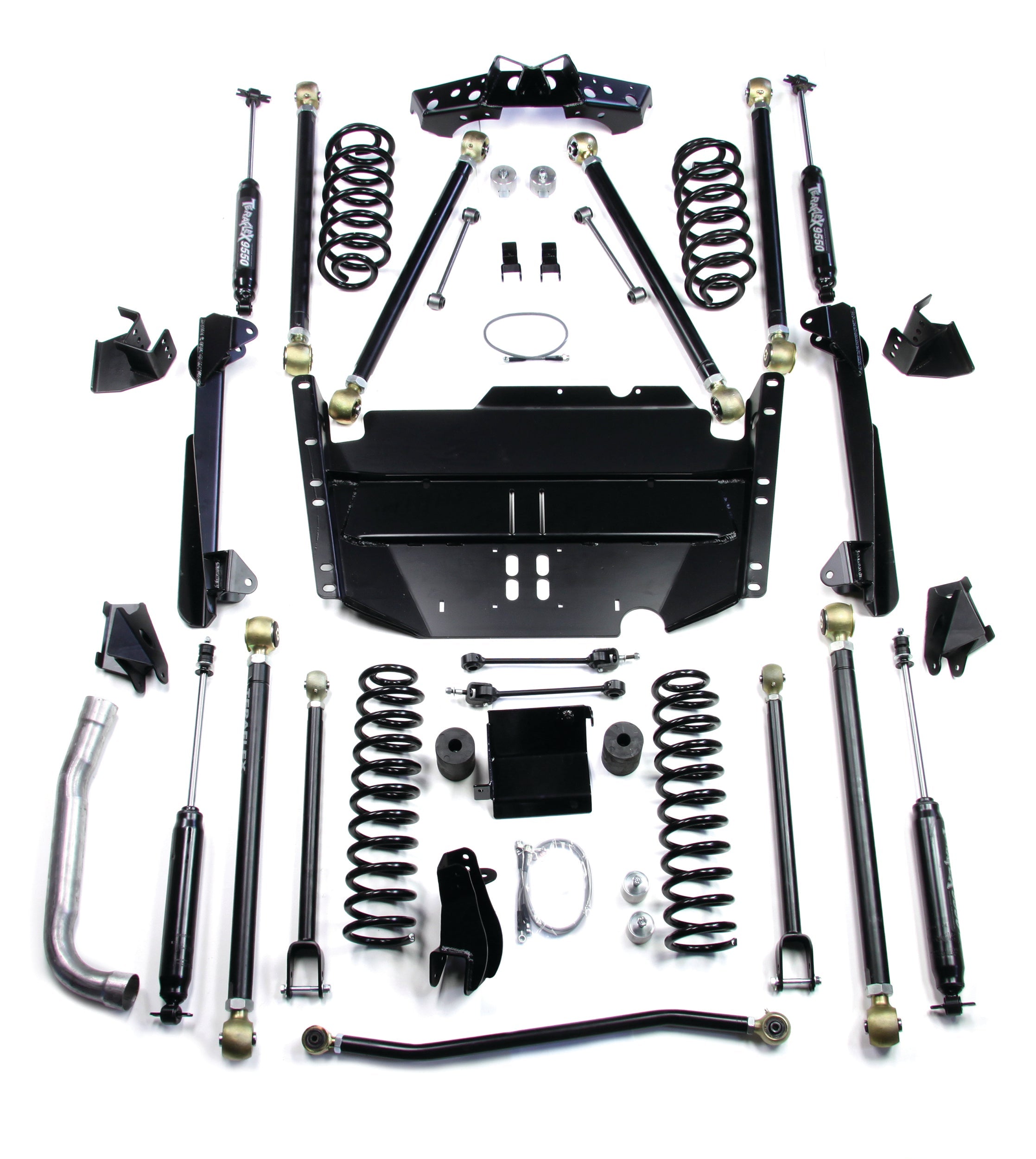 Jeep Wrangler TJ LWB 1997-2010, TeraFlex 4in Pro LCG Long Arm Suspension System with 9550 VSS Twin-Tube Shocks