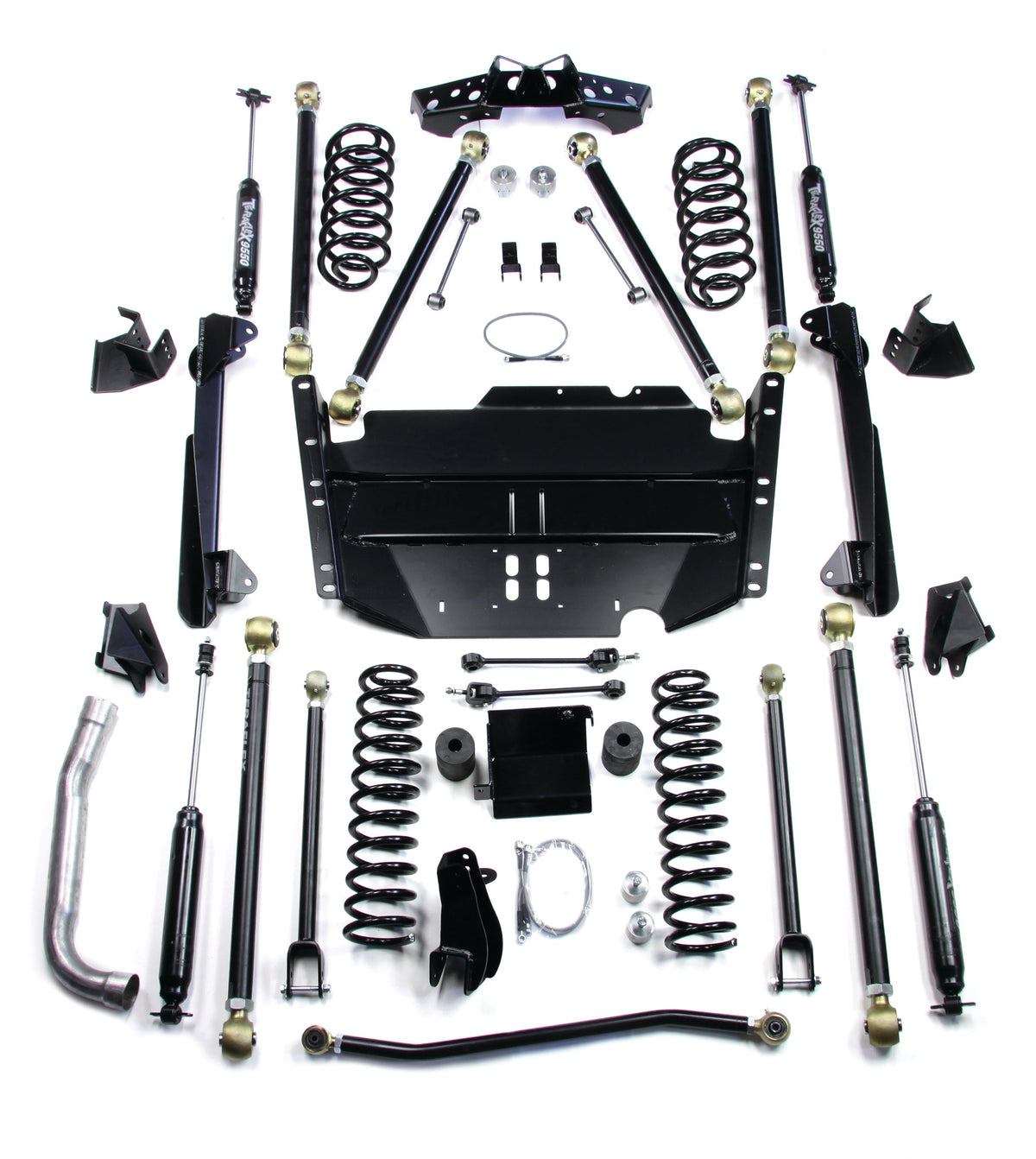 Jeep Wrangler TJ LWB 1997-2010, TeraFlex 4in Pro LCG Long Arm Suspension System with 9550 VSS Twin-Tube Shocks