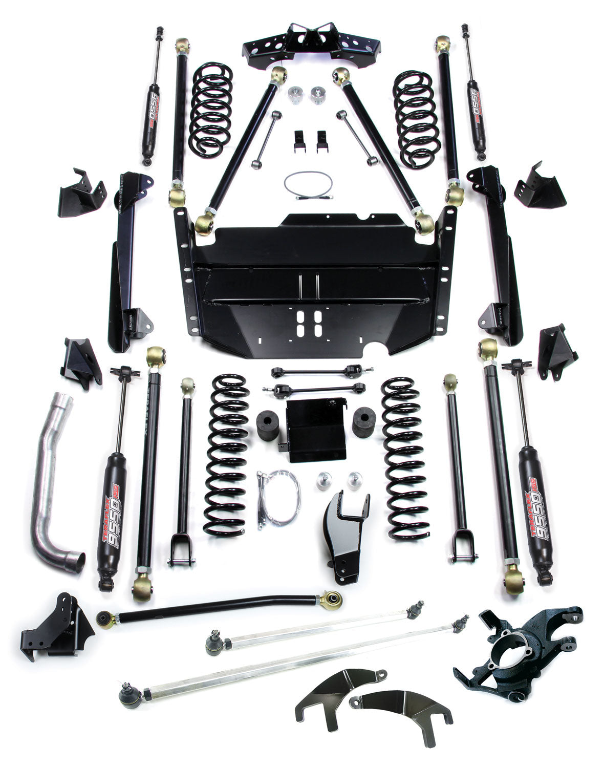 Jeep Wrangler TJ 1997-2010, TeraFlex LWB 5in Pro LCG Long Arm Suspension System with High Steer and 9550 VSS Twin-Tube Shocks