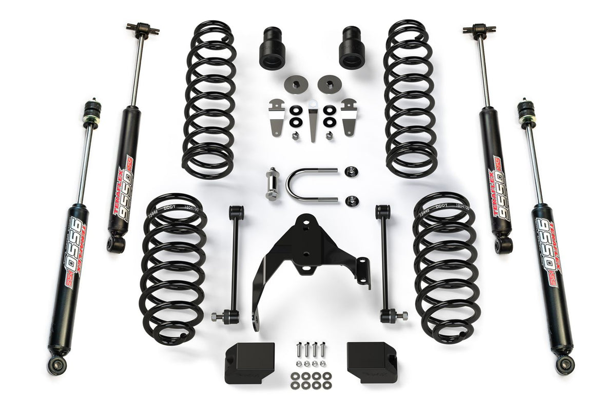 Jeep Wrangler JK 4-Door 2007-2018, TeraFlex 2.5in Coil Spring Base Lift Kit with 9550 VSS Twin-Tube Shocks