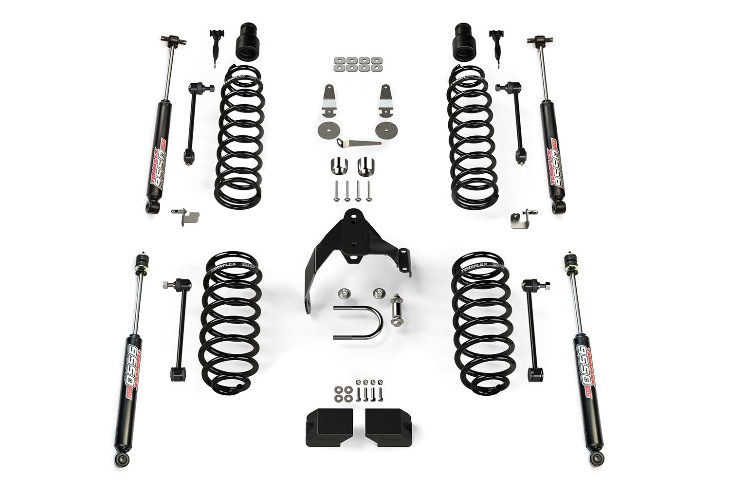 Jeep Wrangler JK 2-Door 2007-2018, TeraFlex 3in Coil Spring Base Lift Kit with 9550 VSS Twin-Tube Shocks