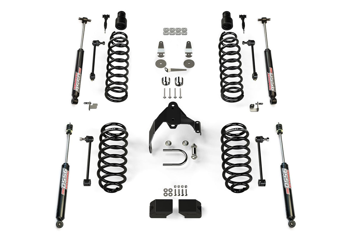 Jeep Wrangler JK 2-Door 2007-2018, TeraFlex 3in Coil Spring Base Lift Kit with 9550 VSS Twin-Tube Shocks