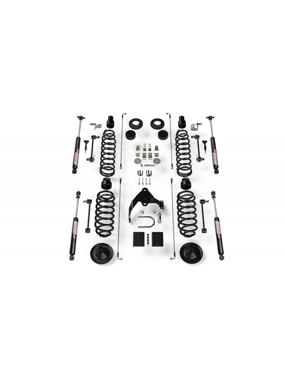 Jeep Wrangler JK 2-Door 2007-2018, TeraFlex 4in Coil Spring Base Lift Kit with 9550 VSS Twin-Tube Shocks