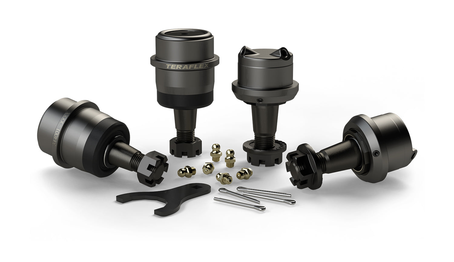 Jeep Wrangler TJ 1997-2006, TeraFlex HD Ball Joint Kit without Knurl, 2 Upper and 2 Lower