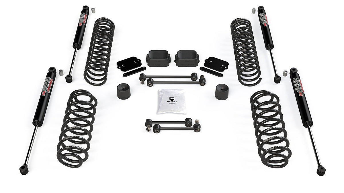 Jeep Wrangler JK/JL 2-Door 2007-2026, TeraFlex 2.5in Coil Spring Base Lift Kit with 9550 VSS Twin-Tube Shocks