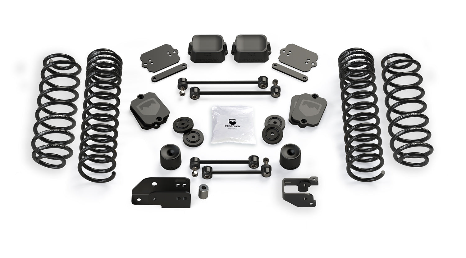 Jeep Wrangler JK/JL 4-Door 2007-2026, TeraFlex 3.5in Coil Spring Base Lift Kit, No Shocks