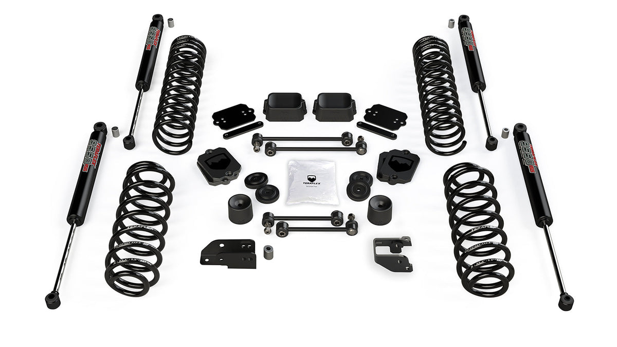 Jeep Wrangler JK/JL 2-Door 2007-2021, TeraFlex 3.5in Coil Spring Base Lift Kit with 9550 VSS Twin-Tube Shocks