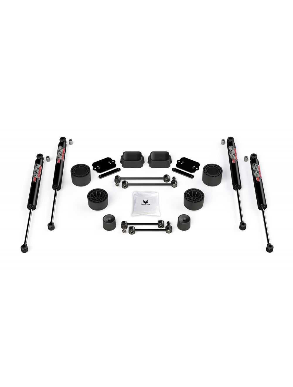 Jeep Wrangler JK/JL Rubicon 4-Door 2007-2026, TeraFlex 2.5in Performance Spacer Lift Kit with 9550 VSS Shocks