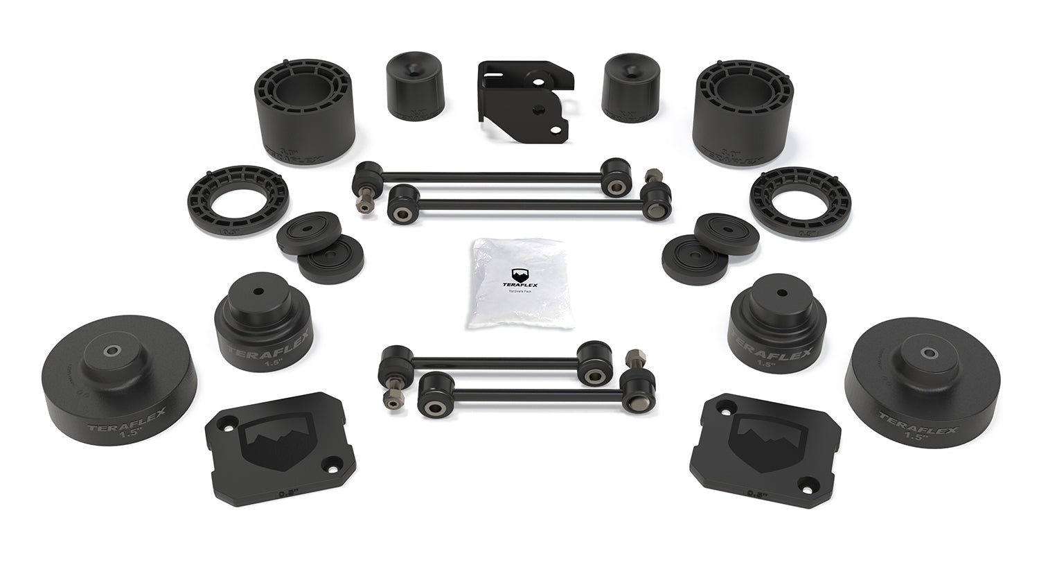 Jeep Wrangler JK 2007-2018 & Gladiator JT 2020-2026, TeraFlex 3.5in Performance Spacer Lift Kit, No Shocks
