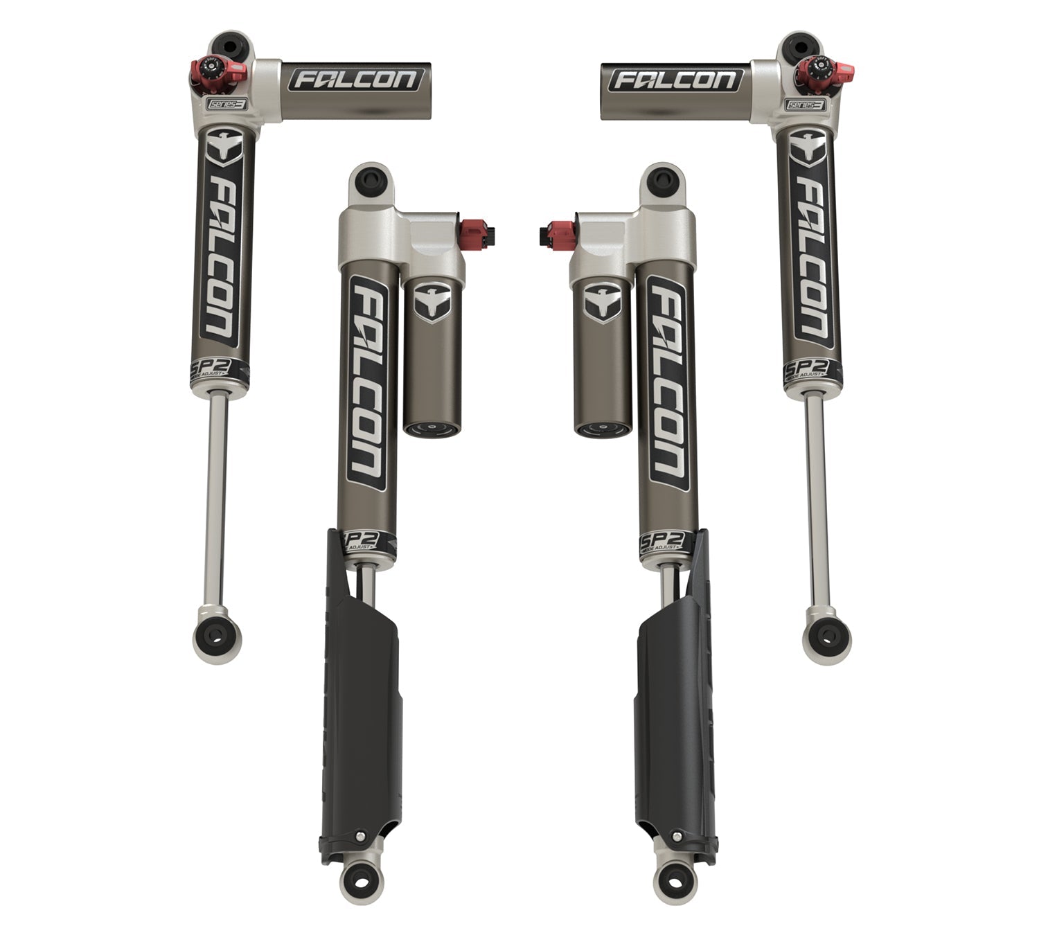 Jeep Gladiator JT 2020-2026, Falcon SP2 3.3 Fast Adjust Piggyback Shock Kit, 0-1.5in Lift