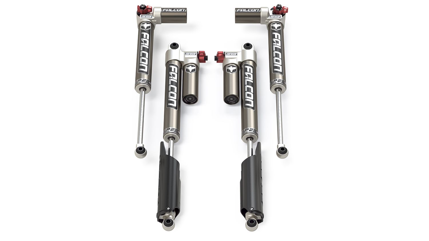 Jeep Gladiator JT 2020-2026, Falcon SP2 3.3 Fast Adjust Piggyback Shock Kit, 3.5-4.5in Lift, Long-Travel, EcoDiesel