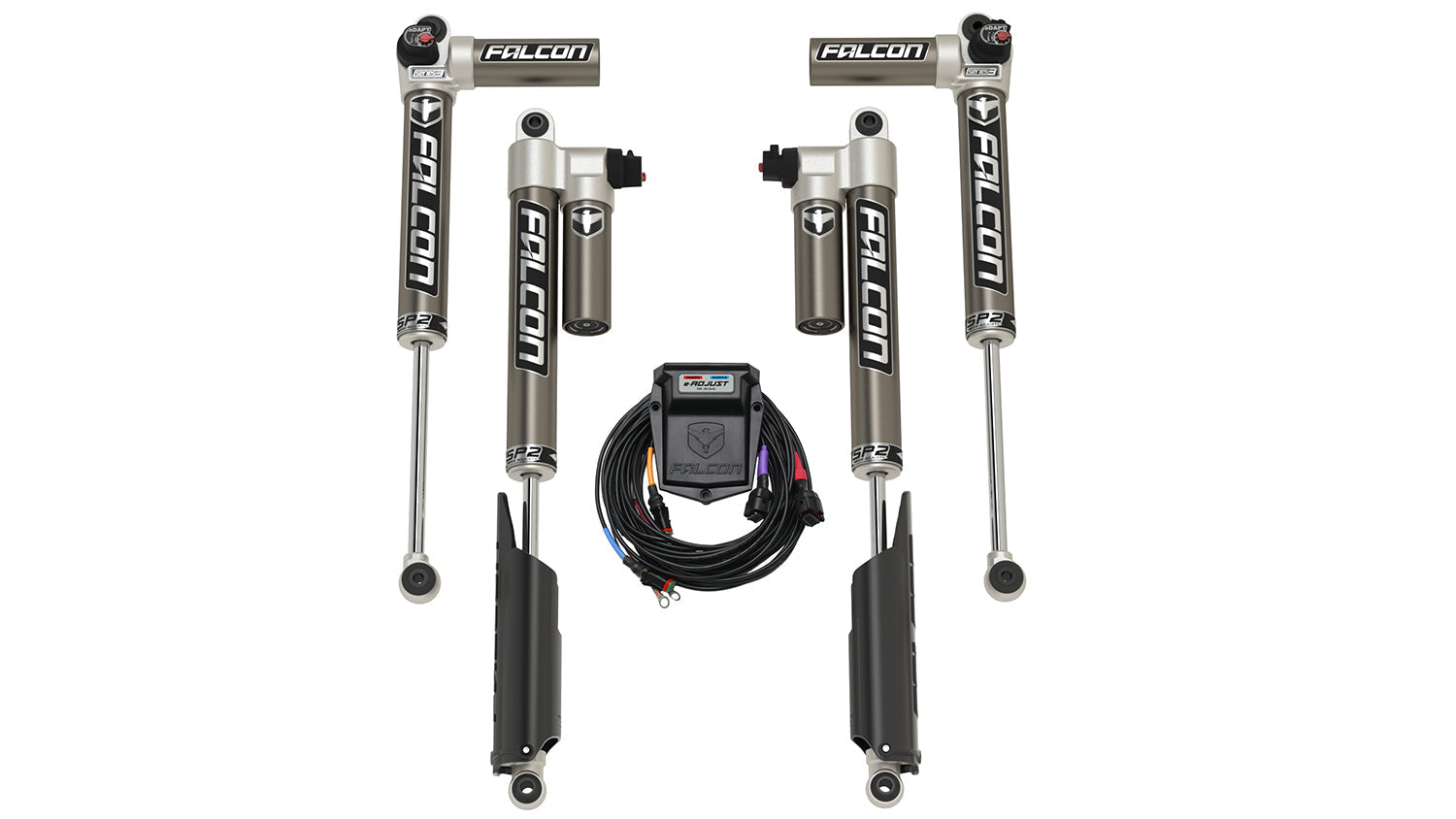 Jeep Gladiator JT 2020-2026, Falcon SP2 3.5 e-Adjust Piggyback Shock Kit, 3.5-4.5in Lift, Long-Travel