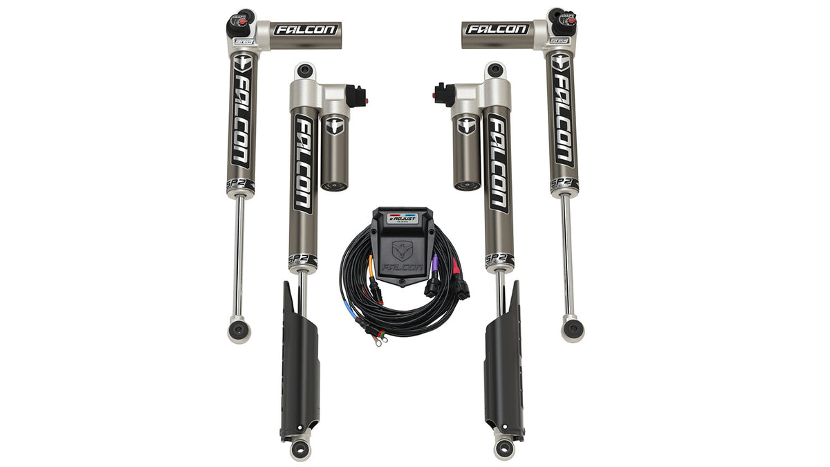 Jeep Gladiator JT 2020-2026, Falcon SP2 3.5 e-Adjust Piggyback Shock Kit, 3.5-4.5in Lift, Long-Travel