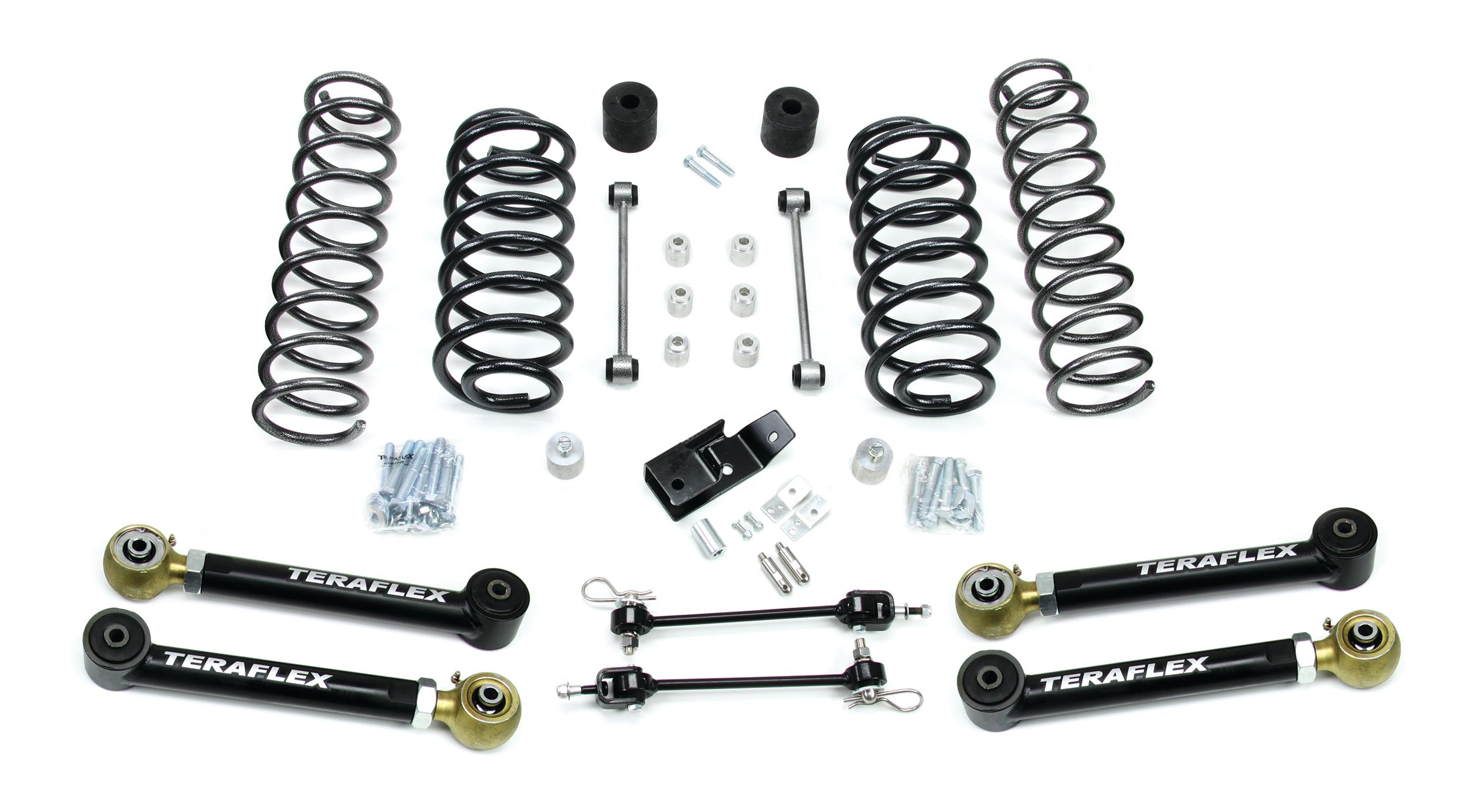 Jeep Wrangler TJ 1997-2006, TeraFlex 3in Suspension System with 4 Short Control Arms, No Shocks