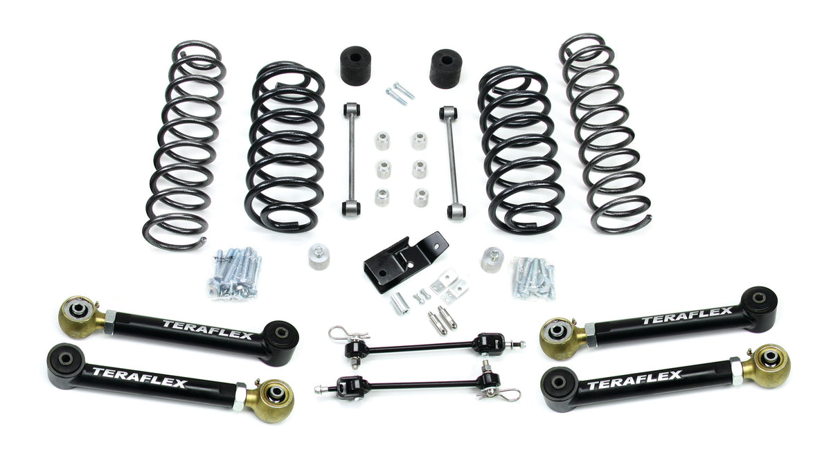 Jeep Wrangler TJ 1997-2006, TeraFlex 3in Suspension System with 4 Short Control Arms, No Shocks